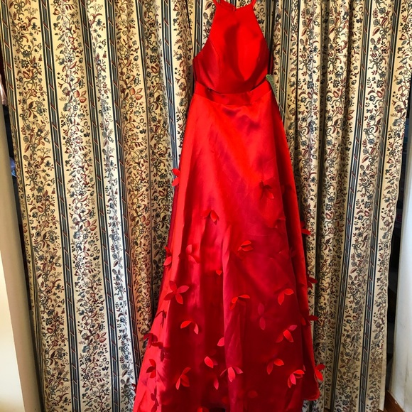 NWT B. Smart Red Satin Maxi Dress - Picture 2 of 9